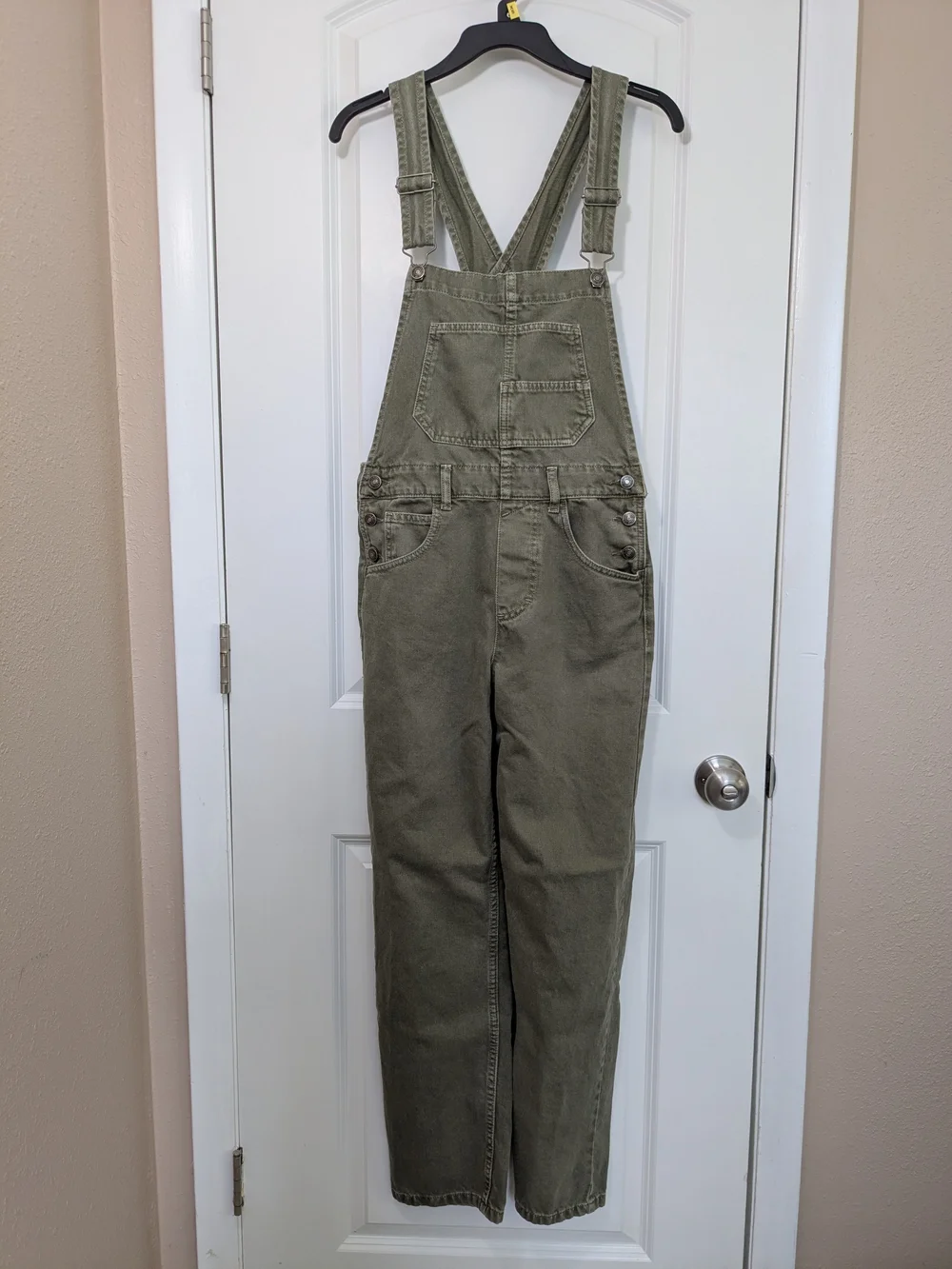 We The Free Military Green Ziggy Denim Overalls XS Great Used Condition - Picture 1 of 9